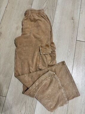 Tan Acid Wash Sweats